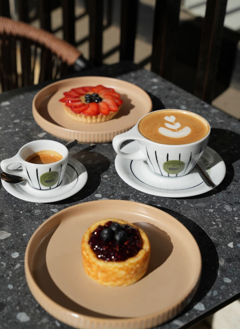 Lino Cappuccino Mug and Saucer
