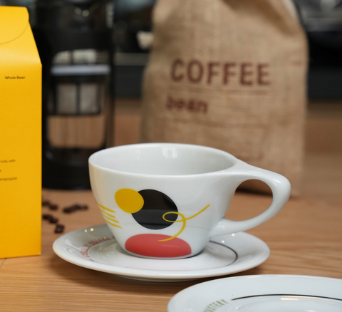 Lino Cappuccino Mug and Saucer